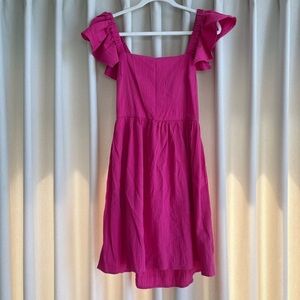 Francesca’s Mi Ami pink bow ruffle mini dress!